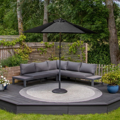  - Triton 2.5M Aluminium Parasol In Black