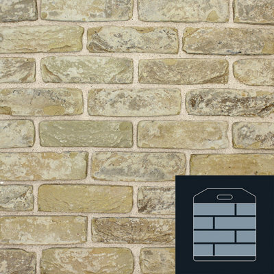 The Brick Tile Company Brick Slip Sample PanelCreamBlend 10 from B&Q