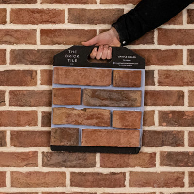 The Brick Tile Company Brick Slip Sample PanelRedBlend 20 from B&Q