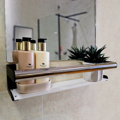 Invisible CreationsCaddy Shelf With Built-In Grab Rail from B&Q