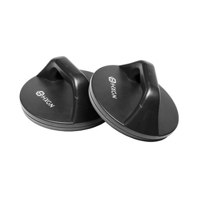 Hxgn Rotating Push Up Bars With Raised Handles20Cm Non-Slip BaseCompact Pair (Black) from B&Q