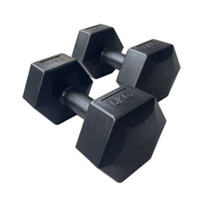 HXGN - Hex Dumbbell - 6kg - Black - 2 Pack - Image 8