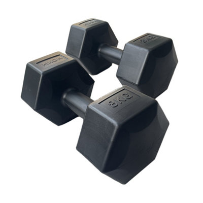 Hxgn Unisex Black X 8Kg Hex Dumbbells In Size 2 - Image 8