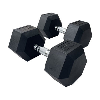 HXGN Pro Hex Dumbbells 2 x 20kg - Image 5