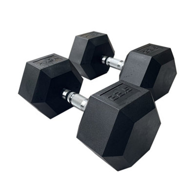 Hxgn Unisex Black 2 X Pro Hex Dumbbells (Pair) In 22.5Kg - Image 5