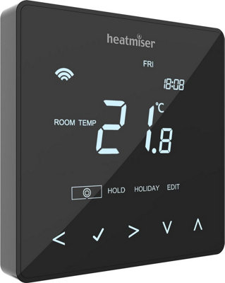Heatmiser Neostat Wifi Neowifi Series Smart Programmable Room Thermostat Black from B&Q