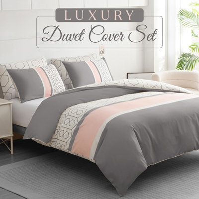 Pamposh Double Duvet Set Premium Brushed Microfiber Duvet Cover Double Ultrasoft Hypoallergenic With Zipper Closure