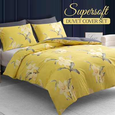 Pamposh Double Duvet Set Premium Brushed Microfiber Duvet Cover Double Ultrasoft Hypoallergenic With Zipper Closure