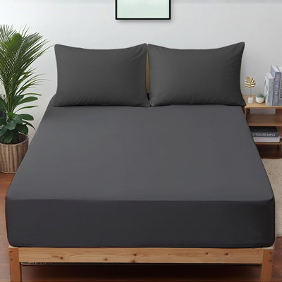 Pamposh Double Size Fitted Sheet Extra Deep Pocket Durable Elastic Premium Microfibre Ultrasoft Hypoallergenic Fade Resistant