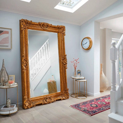 The Online Mirror Shop Antique Mirror Belgravia Rectangular Shaped With Gold Frame- H 223Cmxw 142Cmxd 11Cm For Leaning In EntrywayBedroomDressingroom from B&Q