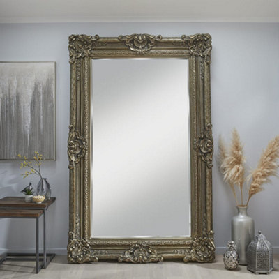 The Online Mirror Shop Decorative Mirror Belgravia Grand Rectangular Shape With Antique Silver Frame- H 223Cmxw 142Cmxd 11Cm For Hanging In Bedroom from B&Q