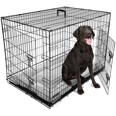 B&Q - DogCrates+ Dog Crate With Removable Tray And BedExtra Large