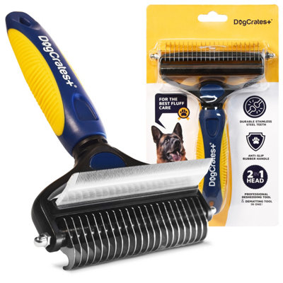 B&Q - DogCrates+ Professional Dual Dog Brush Bundle For GroomingDesheddingDematting