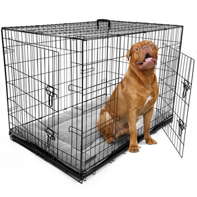 B&Q - DogCrates+ Dog Crate With Removable Tray And BedXxl