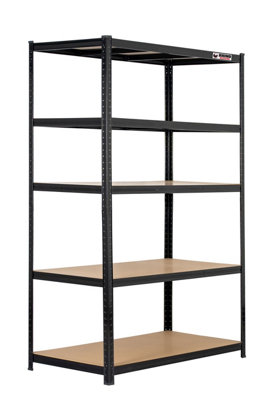 Rhino Racking 180 X 120 X 60CmBlack5 Tier Boltless Heavy Duty Garage Shelving Unit1000Kg Load Weight from B&Q
