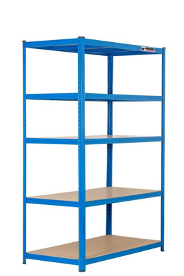 Rhino Racking 180 X 120 X 60CmBlue5 Tier Boltless Heavy Duty Garage Shelving Unit1000Kg Load Weight from B&Q