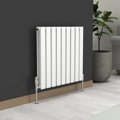 B&Q -  White Flat Horizontal Double Panel Designer Radiator 600mm (H) X 630mm (W)