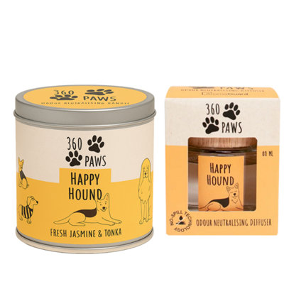 B&Q -  Happy Hound Candle & Diffuser Set Pet Odour Neutralising