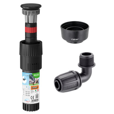 Claber Colibri 90230 90 Degree Pop-Up SprinklerElbow Connector And Collar Guard Bundle from B&Q