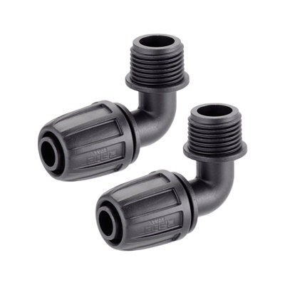 Claber 91019 Threaded Elbow Pop-Up Sprinkler Connector. Pack Of Two from B&Q