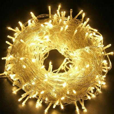 400 Led Warm White Christmas String Lights Indoor BedroomString Lights Outdoor Clear Wire8 Modes Twinkle String Lights from B&Q