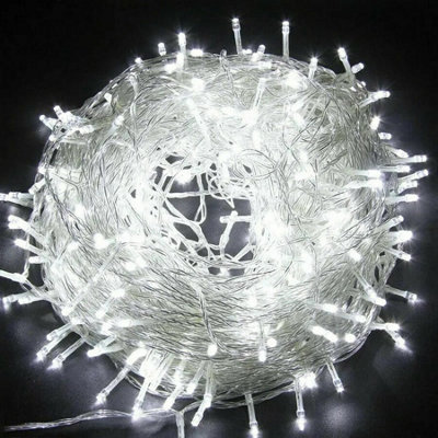 100 Led Cool White Christmas String Lights Indoor BedroomString Lights Outdoor Clear Wire8 Modes Twinkle String Lights from B&Q