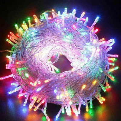500 Led Multicoloured Christmas String Lights Indoor BedroomString Lights Outdoor Clear Wire8 Modes Twinkle String Lights from B&Q