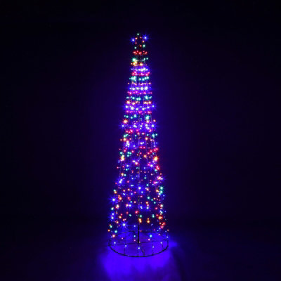 5Ft Christmas Xmas Led Star Cone Tree Lights Decoration Indoor & OutdoorMuticolour from B&Q