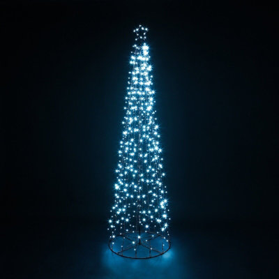  - 5Ft  Christmas Xmas Led Star Cone Tree Lights Decoration Indoor & OutdoorCool White