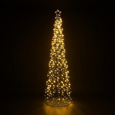  - 7Ft Christmas Xmas Led Star Cone Tree Lights Decoration Indoor & OutdoorWarm White