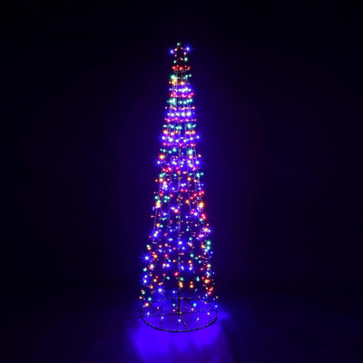  - 6Ft Christmas Xmas Led Star Cone Tree Lights Decoration Indoor & OutdoorMulticoloured