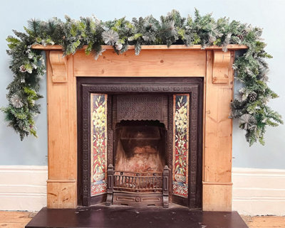 The Chair Cover Company 9Ft Christmas Garland With Snow Pine For Stairs Fireplaces from B&Q