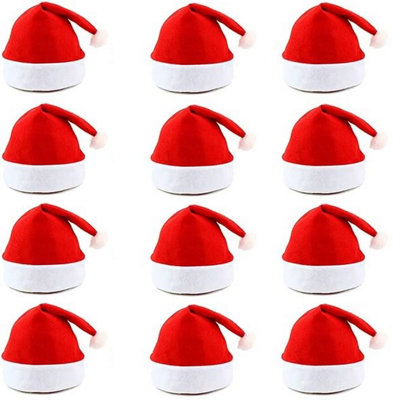 12Pack Santa Hats Christmas Party Hats Fancy Dress Christmas Hats