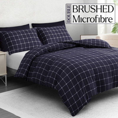 B&Q -  Lazzaro Single Duvet Cover Set Premium Microfiber Duvet Cover Single 2 Pcs Ultrasoft Hypoallergenic Reversible With Zipper Closure