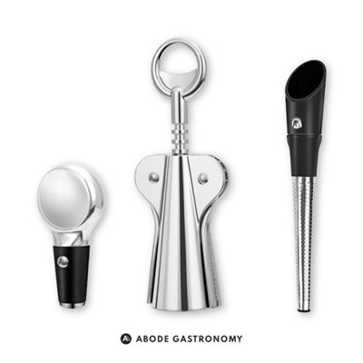 Abode Gastronomy Foundry Wing Corkscrew & Aerator & Bottle Stopper Set from B&Q