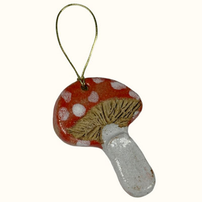 Storm Flowers Garden Round Red Mushroom Hanging Ceramic Decoration from B&Q