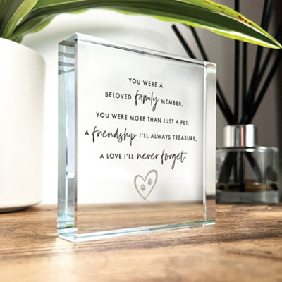 Oh So Precious Pet Memorial Solid Glass Ornament Crystal Token from B&Q