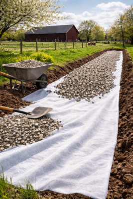 Spudulica Narrow Cut Non Woven Membrane Drainage Separation Layer Filter Geotextile Fabric1.1X10M 11M2 Area from B&Q