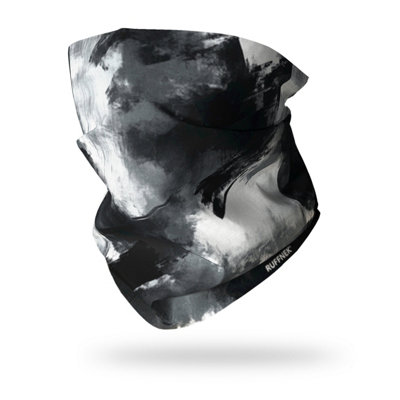 Ruffnek Black And White Ink Storm Snood Multifunctional Neck Gaiter For Skiing,runningHikingCamping And Travel from B&Q
