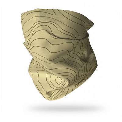 Ruffnek Mountain Contours Sand / Stone Snood Multifunctional Neck Gaiter For HikingCamping And Travel from B&Q