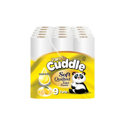 Panda Cuddle Lemon Toilet Tissue Rolls 3Ply 9X5 from B&Q