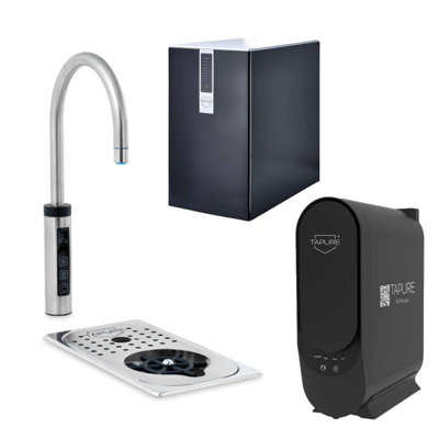 Modern Stainless Steel Drink Station With Round Purifier Instant BoilingSparklingAnd Chilled Water Dispenser from B&Q