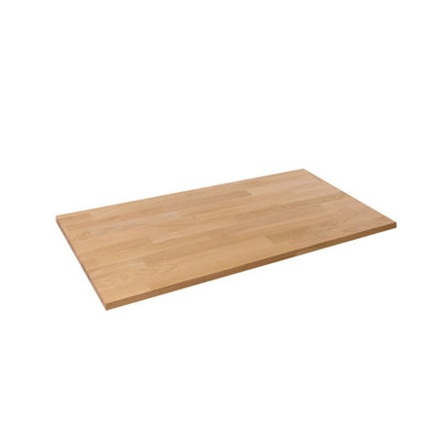 B&Q -  Solid Wood Oak Office Desk Top1200mm X 500mm X 27mmPremium European Wooden Rectangular Tabletop Timber Worksurface Table Top