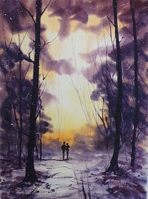 Home In The Snow 25.4 X 35.6 X 0 Cm (10 X 14 X 0 Inches)