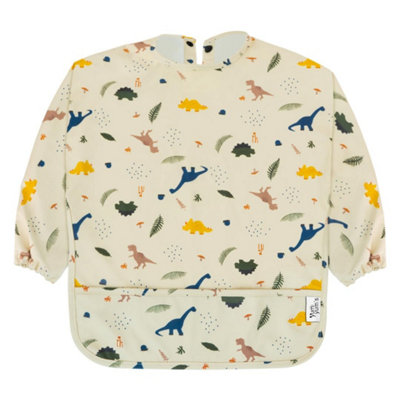 Tanness Baby Coverall Silicone Weaning Bib6-12 MonthsCream Dino AdventuresWaterproof Easy Clean & Comfortable Wear from B&Q