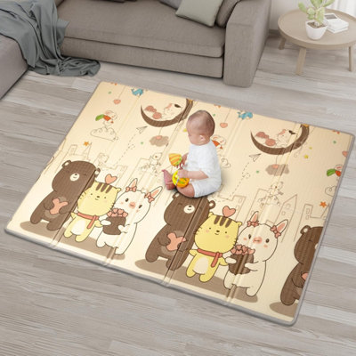 Yum Yums Unisex Multicolor 200X150cm Soft Waterproof Baby Play Mat - Kitty Play Time Design | Size: 200X150 Cm - Image 2