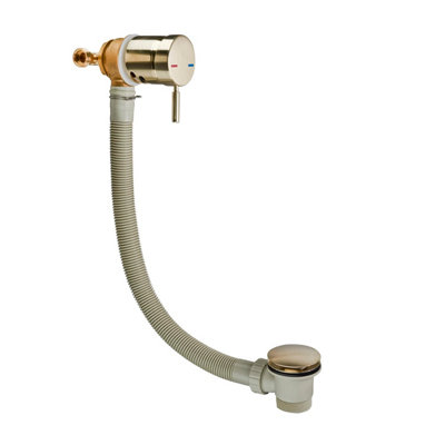 Sandy Beach Brass Bath Mixer Tap Filler Overflow With Pop-Up Waste from B&Q