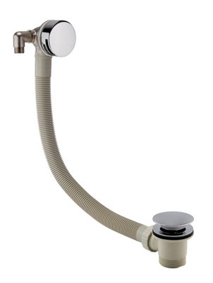 Sandy Beach Sandy Bath Tap Filler Overflow With Pop-Up WasteBrushed Chrome from B&Q