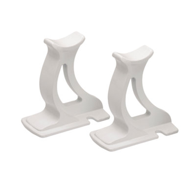 B&Q -  Pair Of White Column Radiator Feet Mounting Floor Support For Traditional Cast Iron Radiators