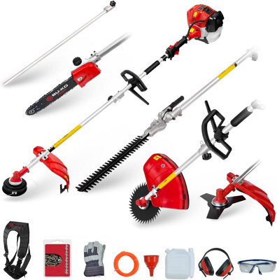 Bu-Ko 52Cc Long Reach Petrol Multi Functional Garden Tool: StrimmerHedge TrimmerPruner Chainsaw1M Extension Pole from B&Q
